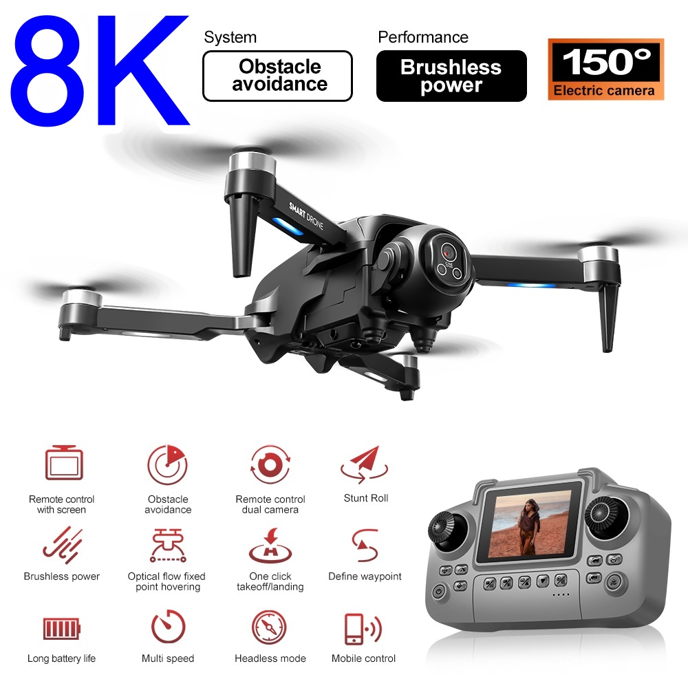 Rc Helicopter Large - Dron bezszczotkowy 8K z HD 150